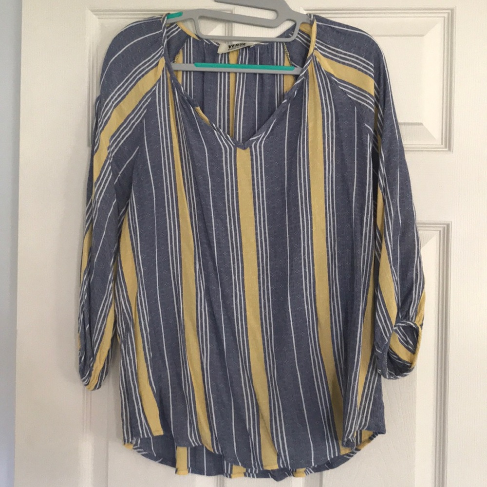 Yellow and blue top